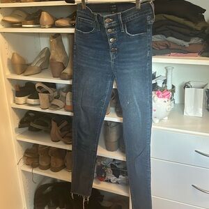 J crew high rise skinny jean size 26 raw hem